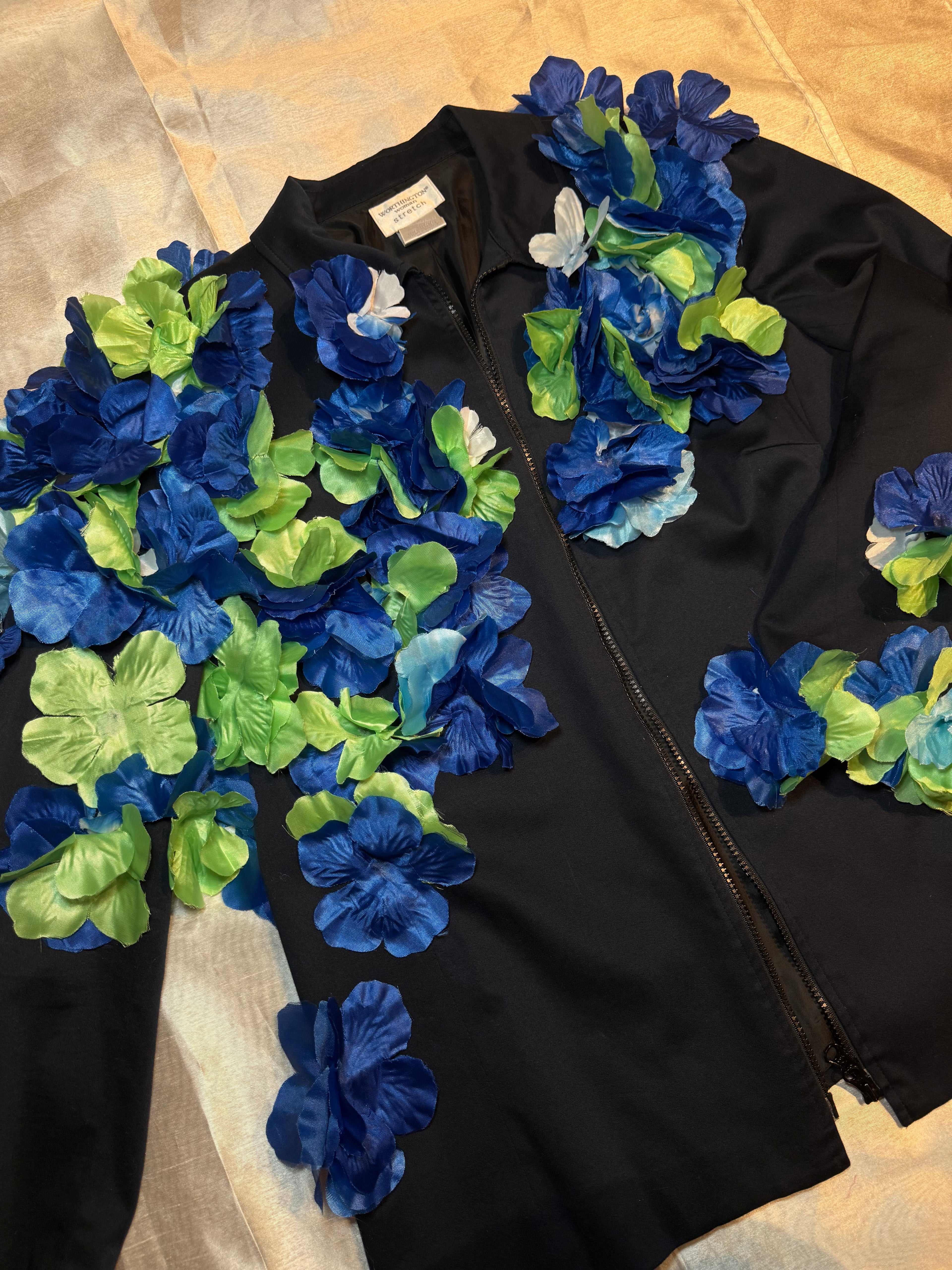 One-of-One Upcycled Flower Child Bomber