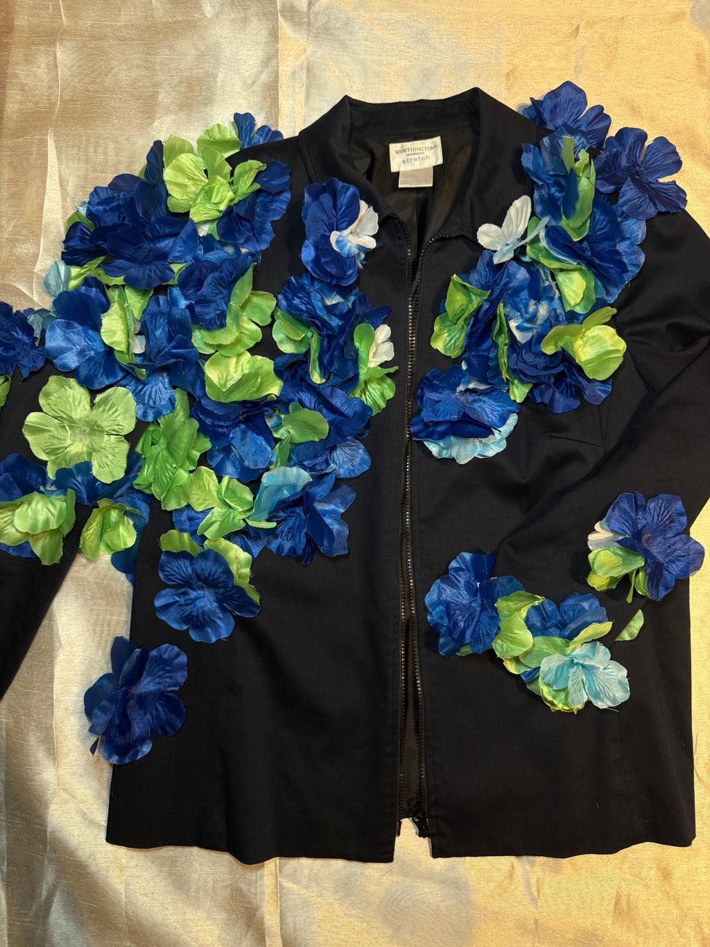 One-of-One Upcycled Flower Child Bomber